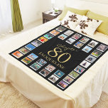 Chapter 80 Black Gold 80th Birthday Photo Fleece Blanket<br><div class="desc">Add an extra layer of warmth to any special occasion with this black and gold 80th birthday photo fleece blanket! Customise with your favourite photos of your loved one to give them a truly unique gift. The cosy fleece fabric will keep them warm and the vibrant colours of the gold...</div>