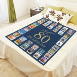 Chapter 80 Blue Gold 80th Birthday Photo Fleece Blanket<br><div class="desc">Give the special someone in your life a unique 80th birthday gift with this blue and gold fleece blanket from Zazzle. The classic colours combine to make a timeless design, perfect for adding something special to any home. With the ability to customise it with your own photos, it's a truly...</div>