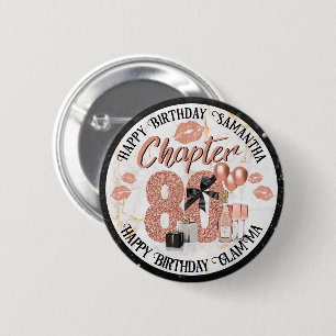 Chapter 80 Elegant Rose Gold 80th Birthday 6 Cm Round Badge