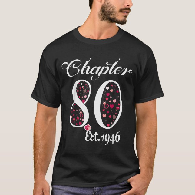 Chapter 80 Est 1946 Happy 80th Birthday Girl Gift  T-Shirt (Front)