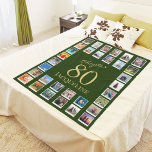 Chapter 80 Green Gold 80th Birthday Photo Fleece Blanket<br><div class="desc">Celebrate the milestone of an 80th birthday and capture the memories forever with this warm and cosy, green and gold 80th birthday photo fleece blanket from Zazzle. Add your own photos to fully customise this special gift, making it unique, beautiful, and one of a kind. Show the special 80-year-old in...</div>