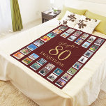 Chapter 80 Red Gold 80th Birthday Photo Fleece Blanket<br><div class="desc">This red and gold fleece blanket is the perfect gift for a special someone celebrating their 80th birthday. Personalise this blanket with all of your favourite photos, to capture the memories of this momentous milestone in a truly special way. The pure, luxuriant fleece material creates an incredibly soft and comforting...</div>