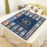 Chapter 90 Blue Gold 90th Birthday Photo Fleece Blanket<br><div class="desc">Surprise your loved one on their 90th birthday with this cosy and meaningful gift! Our blue fleece blanket features the number 90 printed in gold, making it a special way to commemorate this milestone. Whether you choose to display it or snuggle up with it, this blanket will be cherished for...</div>