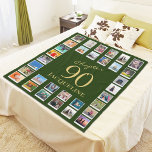 Chapter 90 Green Gold 90th Birthday Photo Fleece Blanket<br><div class="desc">A unique fleece blanket gift to make that birthday special. Add those favourite photos using our simple template.</div>