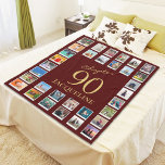 Chapter 90 Red Gold 90th Birthday Photo Fleece Blanket<br><div class="desc">Show your loved one how much you care this 90th birthday with a personalised custom photo fleece blanket. Made from cosy fleece material, this blanket features a special design where you can upload your favourite portraits or memories. Capture the happy moments and immortalise them on this signature blanket! Perfect as...</div>