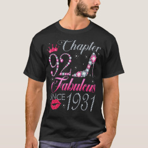 Chapter 92 Fabulous Since 1931 92nd Birthday For T-Shirt