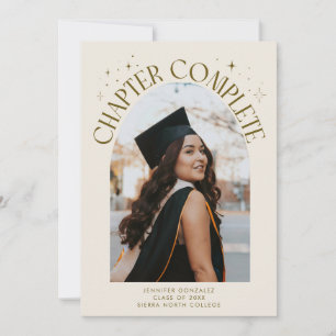 Chapter Complete Cream Arch Frame Photo Grad Announcement