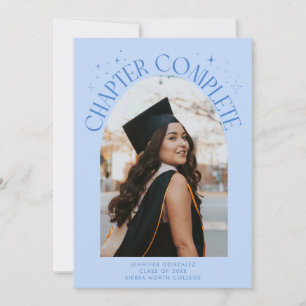 Chapter Complete Icy Blue Arch Frame Photo Grad Announcement