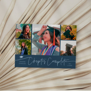 Chapter Complete Navy Blue Grad Multi Photo Announcement