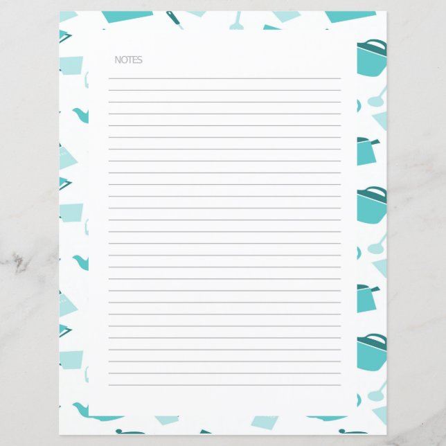 Chapter Divider Pages for Recipe Binders (Front)