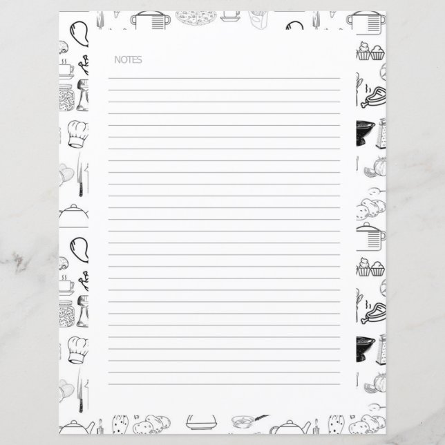 Chapter Divider Pages for Recipe Binders (Back)