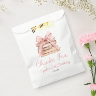 Chapter Five Pink Bow Books 5th Birthday Party Favour Bags