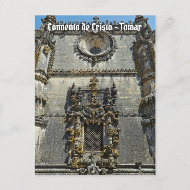 Chapter House Window in Tomar. Portugal Postcard (Front)