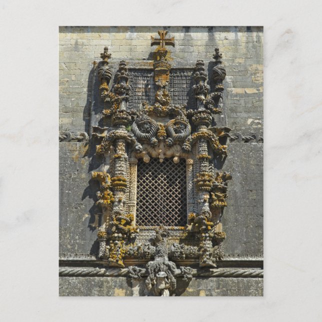Chapter House Window in Tomar. Portugal Postcard (Front)
