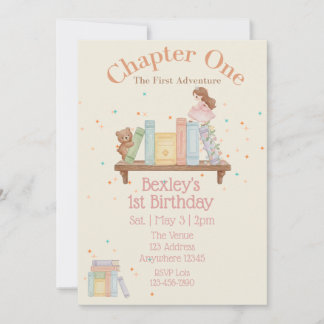 Chapter One, First Adventure, 1st Birthday Girl Invitation