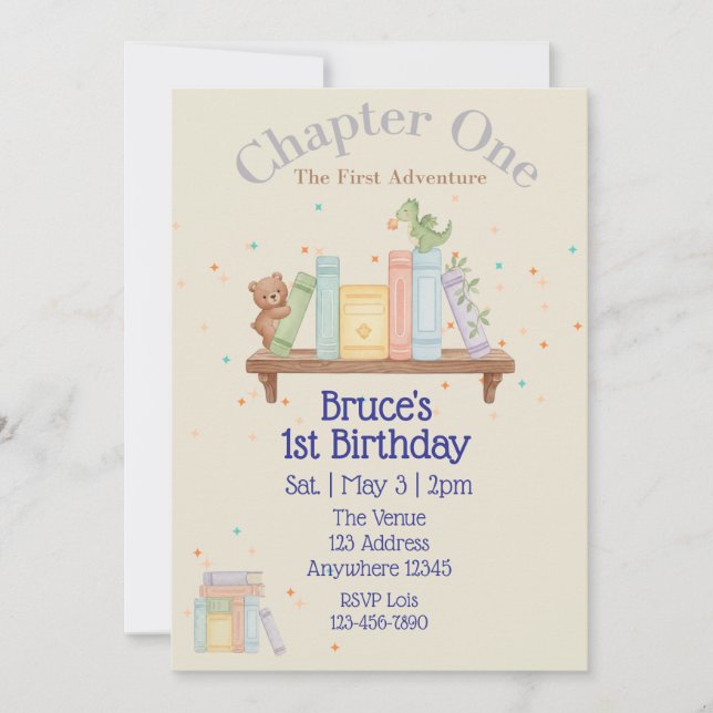 Chapter One, First Adventure, 1st Birthday Invitation (Front)