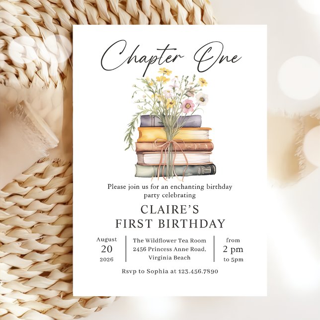 Chapter One Storybook 1st Birthday Invitation (Creator Uploaded)