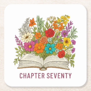 Chapter Seventy 70th Birthday Square Paper Coaster