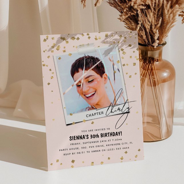 Chapter Thirty Fun Modern Photo 30th Birthday Invitation (Creator Uploaded)