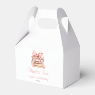 Chapter Two Pink Bow Books 2nd Birthday Party Favour Box
