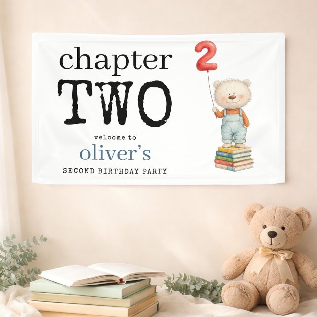 Chapter Two Teddy Bear Books Welcome 2nd Birthday Banner (Creator Uploaded)