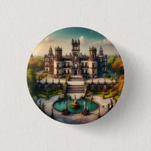 Chapultepec Castle Mexico Vintage Travel 3 Cm Round Badge