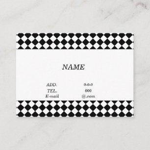 Character Blank Custom Check (Black× White) Busine Business Card