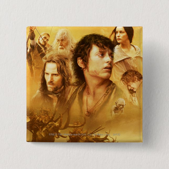 Character Collage 15 Cm Square Badge (Front)