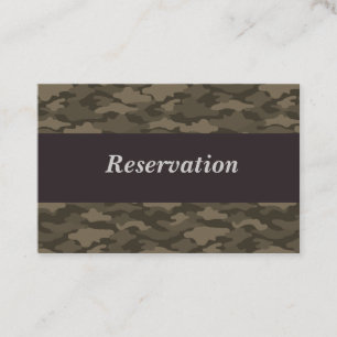 Character Custom Camouflage (Sepia) Reservation Ca Appointment Card