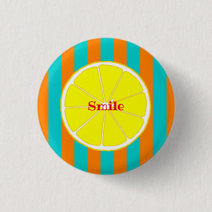 Character Custom Lemon Stripe 3 Cm Round Badge