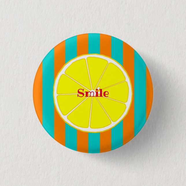 Character Custom Lemon Stripe 3 Cm Round Badge (Front)