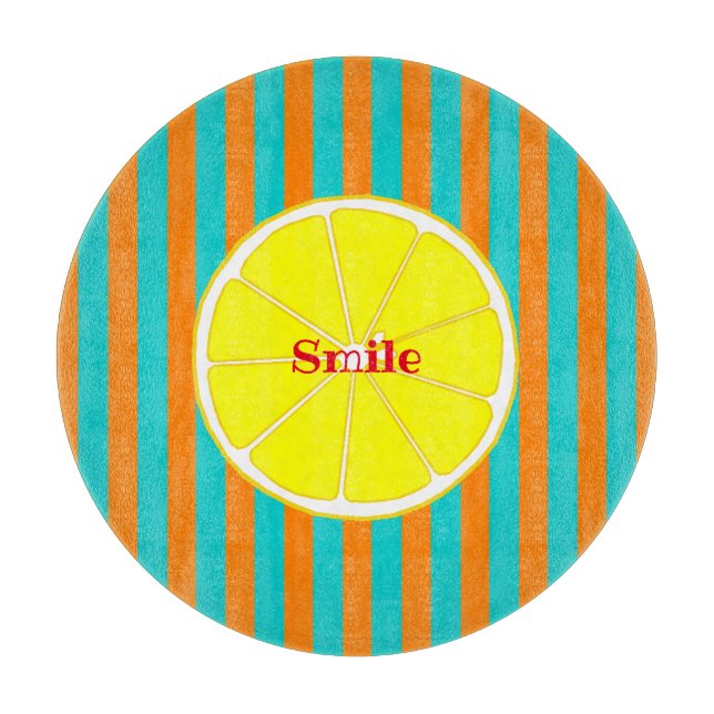 Character Custom Lemon Stripe Cutting Board (Front)