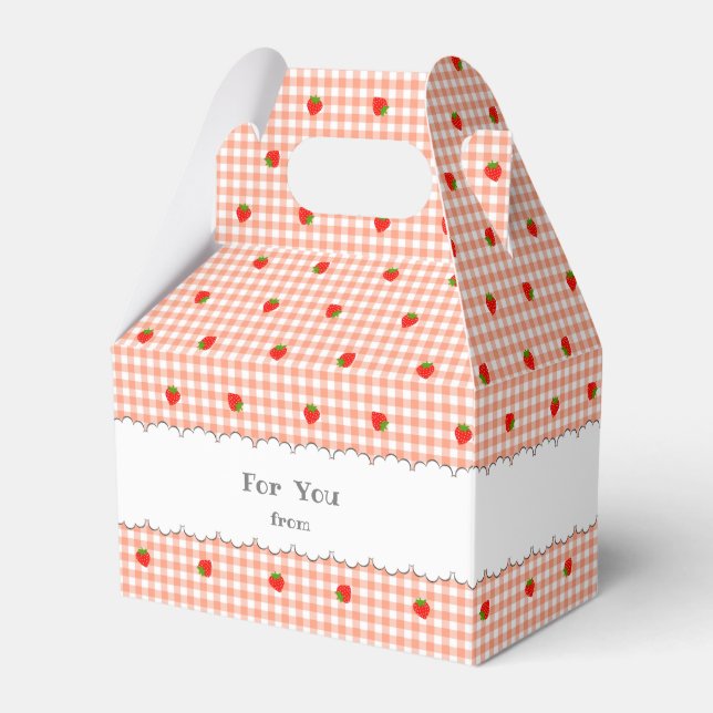 Character Custom Strawberry & Check (Orange) Flavo Favour Box (Front Side)