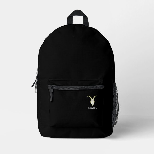 Character Customization GOAT Black Printed Backpack (Front)
