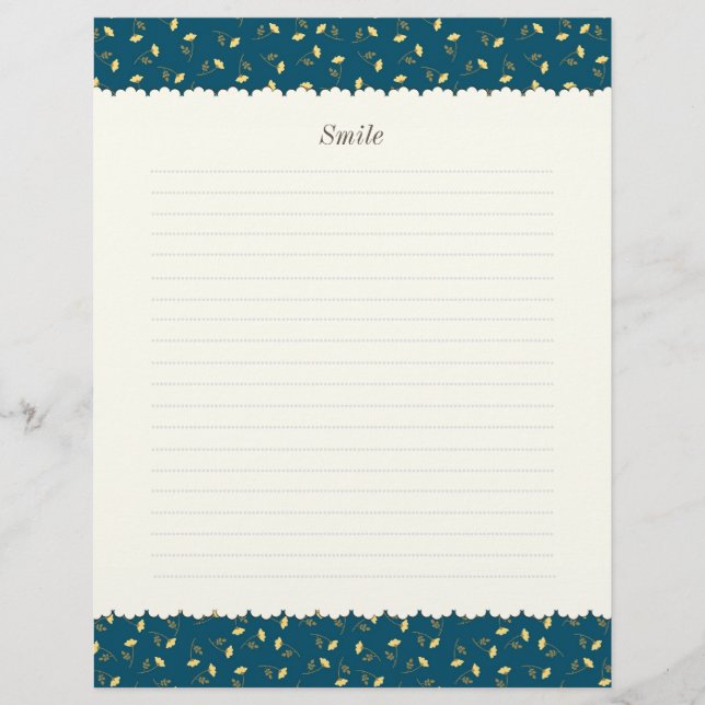 Character Customization Rose Green Letter Head Custom Letterhead (Front)