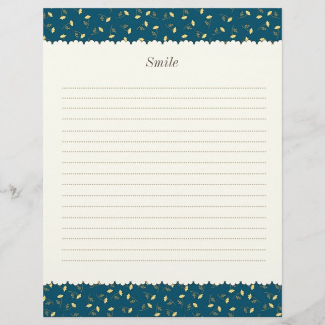 Character Customization Rose Green Letter Head Custom Letterhead (Front)