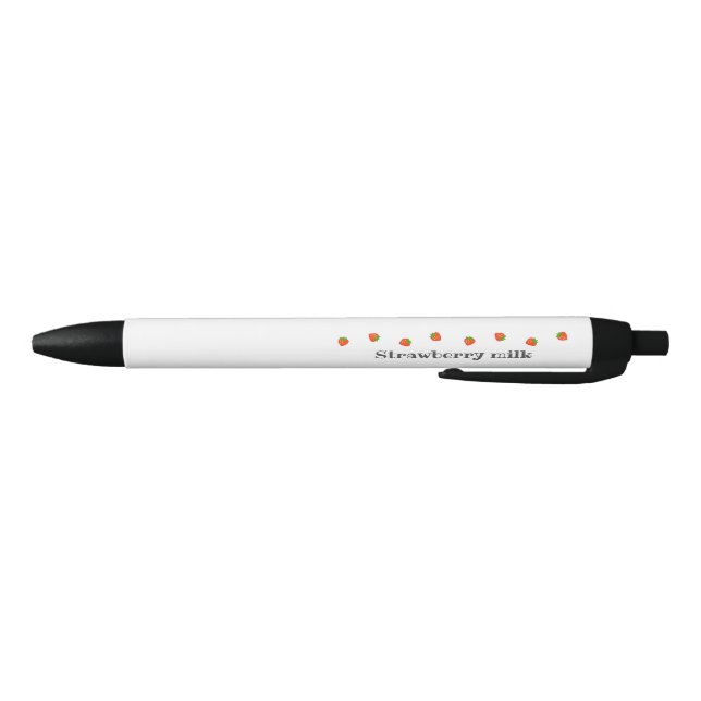 Character Customization Strawberry Black Ballpoint Ink Pen (Bottom)