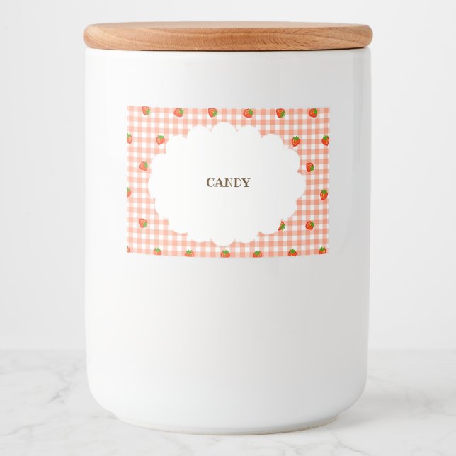 Character Customization Strawberry Salmon Pink Foo Food Label (Front)