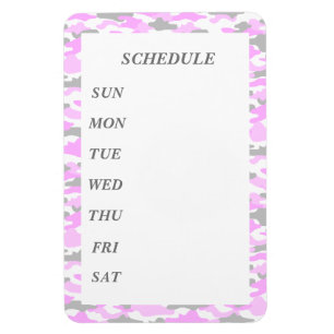 CHARACTER CUSTOMIZATION WEEKLY SCHEDULE CAMOUFLAGE MAGNET