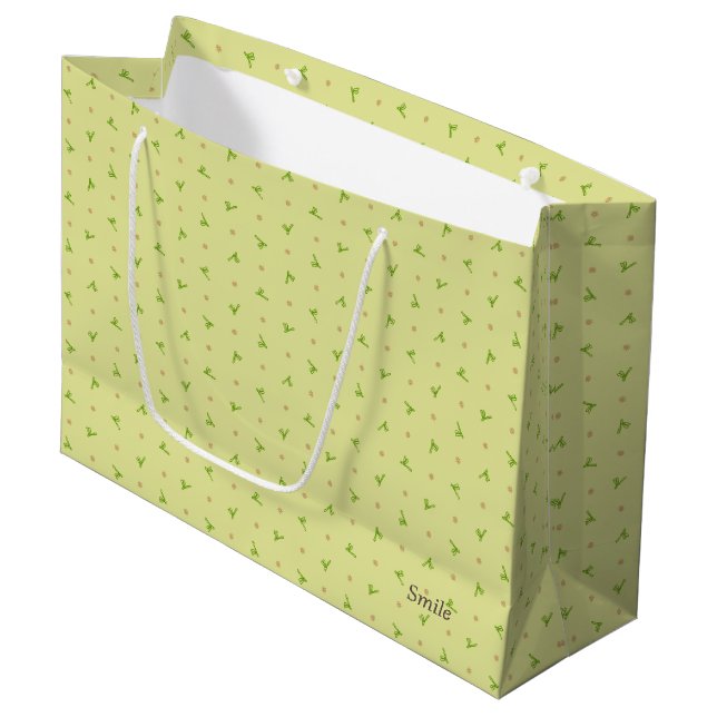 CHARACTER CUSTOMIZED DRAGONFLY YELLOW LARGE PAPER  GIFT BAG (Front Angled)