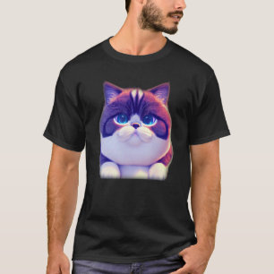Character Cute Fluffy Chonky Exotic Shorthair Cat T-Shirt