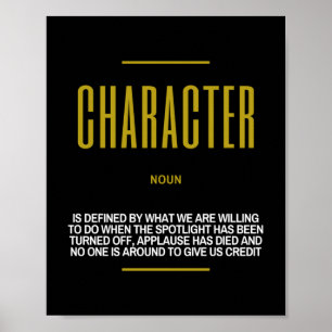 Character Definition Quote Poster