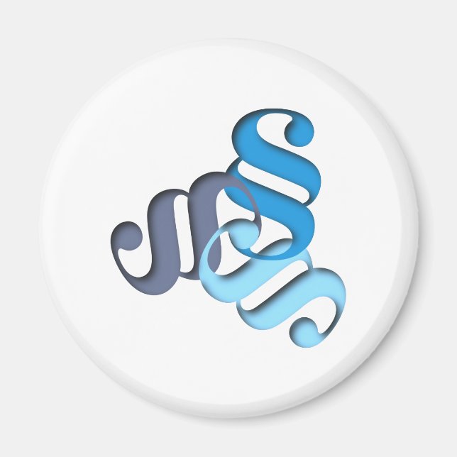 character paragraph shape letter magnet (Front)