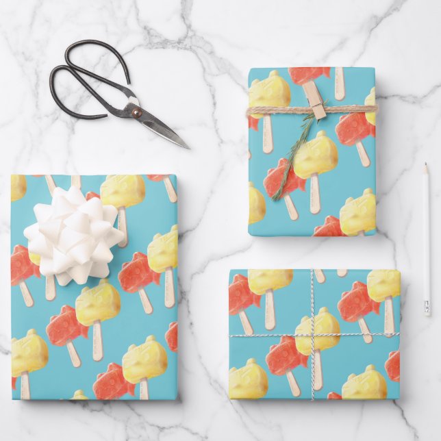 Character Popsicles Wrapping Paper Sheet (Front)