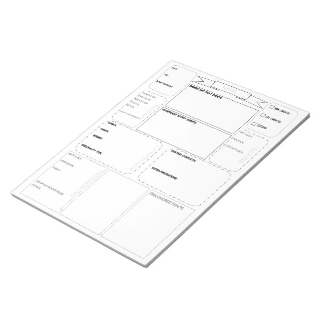 Character Sheet Notepad (Angled)