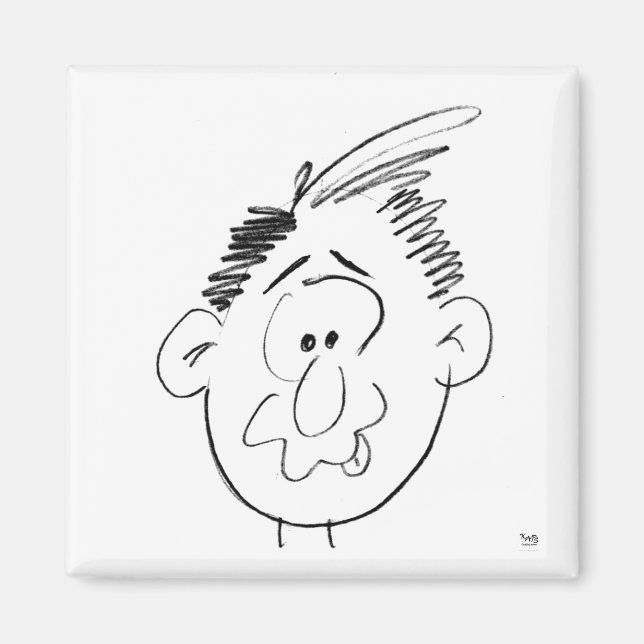 Character Silly Face Man Animi Magnet (Front)