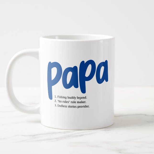 Characteristics of Best Grandpa Papa Fathers Day Large Coffee Mug (Left)