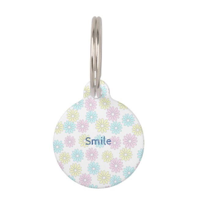 Characters Customize Flowers Pastel Pet Tag (Front)