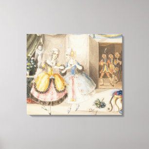 Characters from 'Cosi fan tutte' by Mozart, 1840 Canvas Print