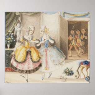 Characters from 'Cosi fan tutte' by Mozart, 1840 Poster